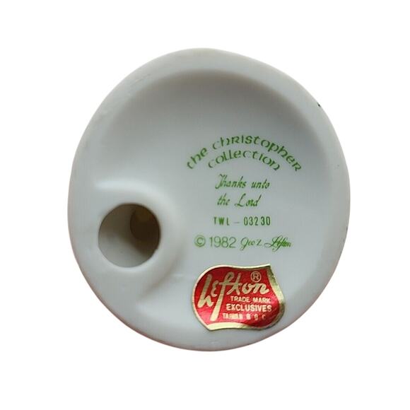 Vtg 1982 Lefton Geo Z Christopher Collection Thanks Unto The Lord 03230 Figurine - Picture 5 of 5